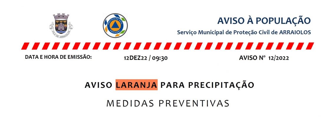 AVISO LARANJA PARA PRECIPITAÇÃO MEDIDAS PREVENTIVAS